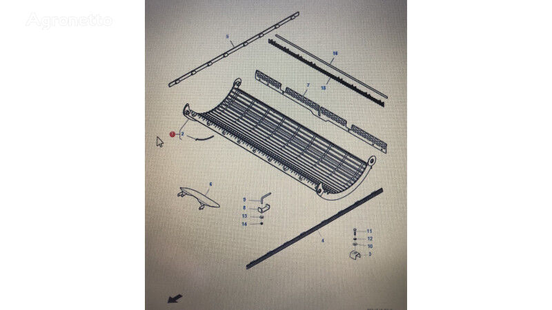 Fendt LA323619900 combine concave for Fendt 6535C  grain harvester