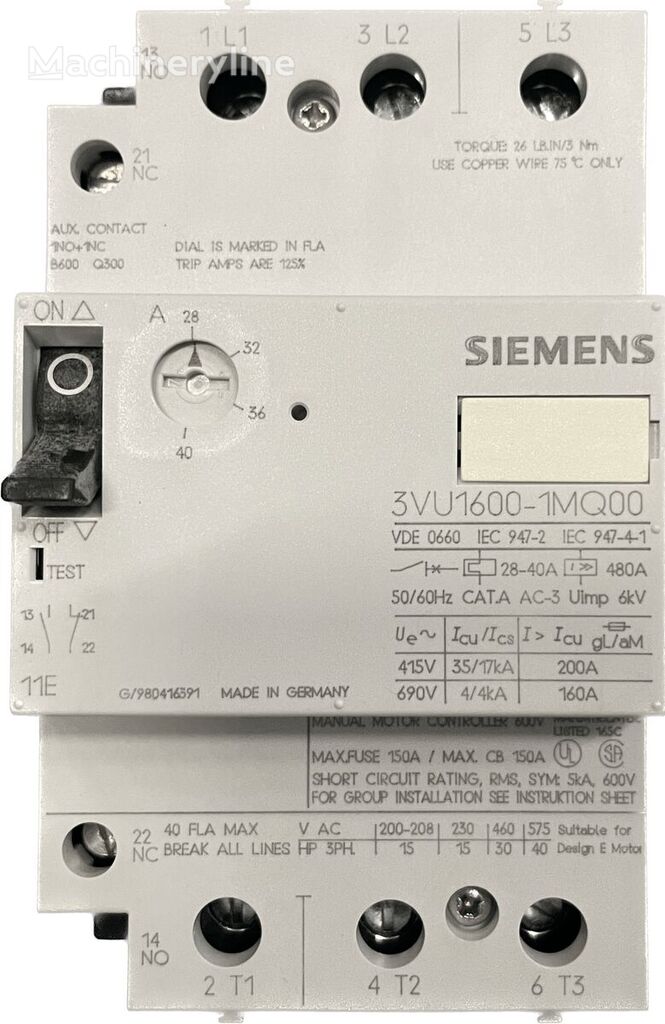 endüstriyel robot için Siemens 3VU1600-1MQ00 yönetim bloğu