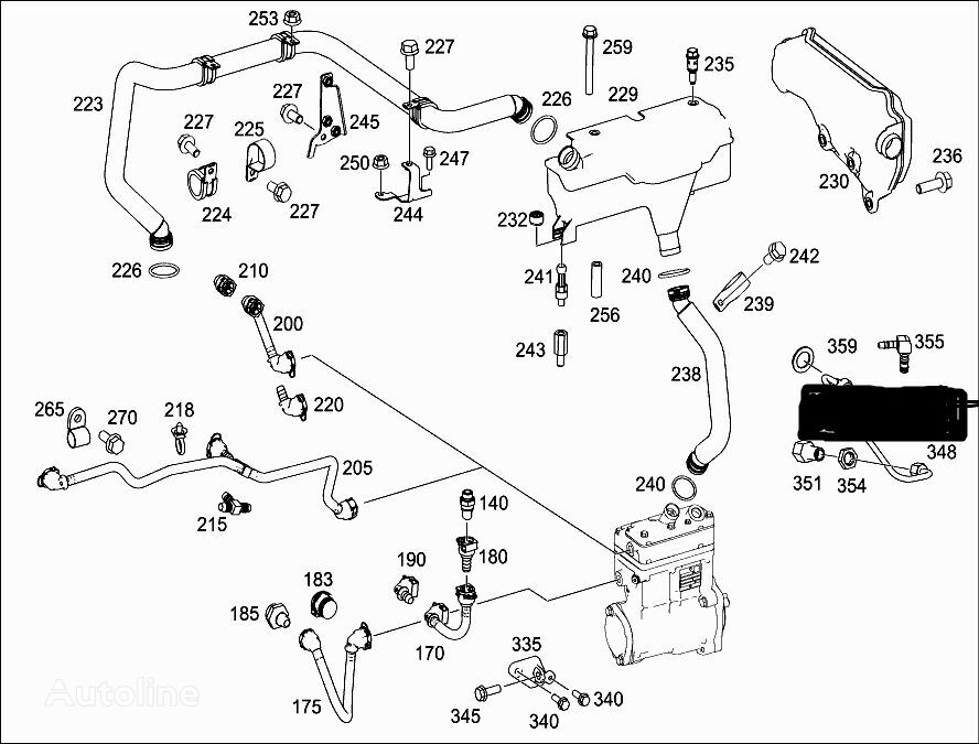 potrubní vedení A0029974271 pro nákladní auta Mercedes-Benz ACTROS MP4