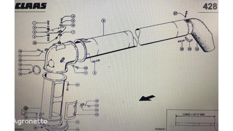 cooling pipe for Claas  Lexion 580  grain harvester