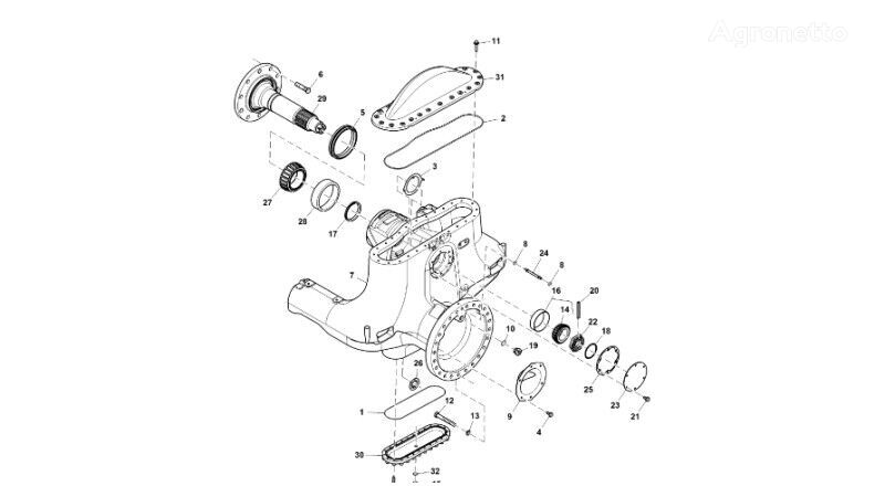 R552843 cárter para John Deere 9470RX tractor de cadenas