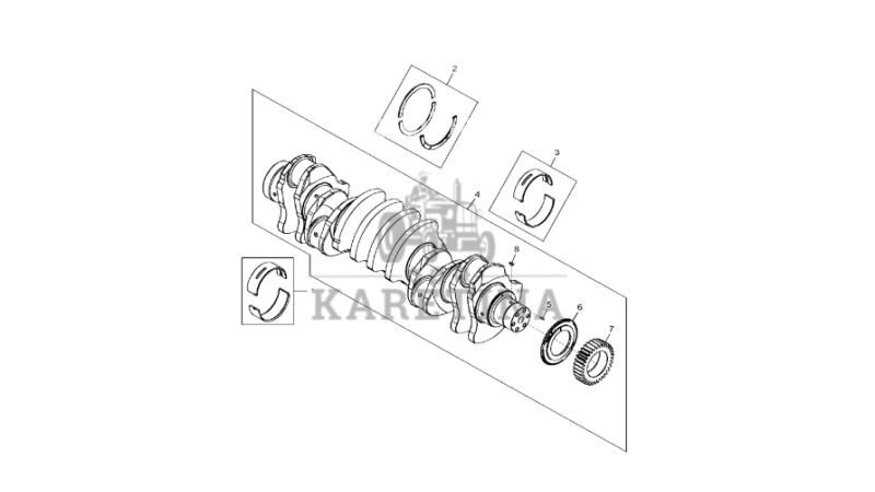 RE539339 crankshaft for John Deere 9470RX - Agroline