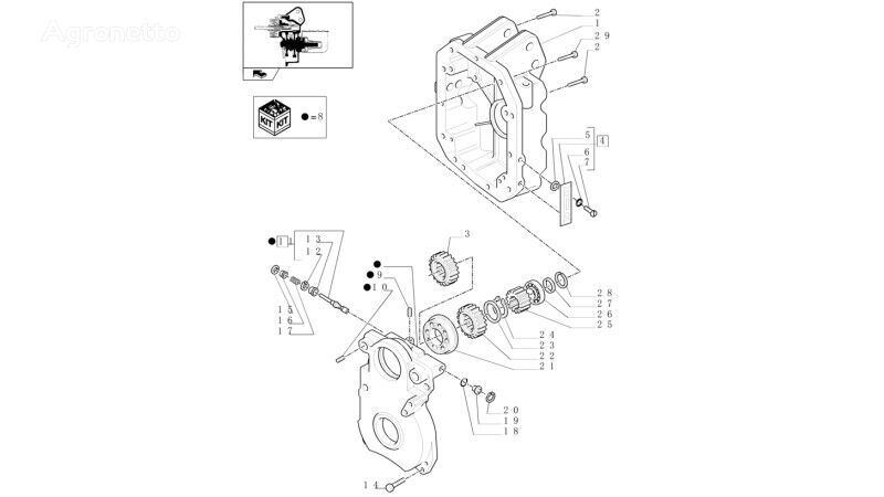 bánh răng trục cam New Holland T6010 T6070 Koło zębate z22 87373866 87373866 dành cho máy kéo bánh lốp New Holland T6010 T6070