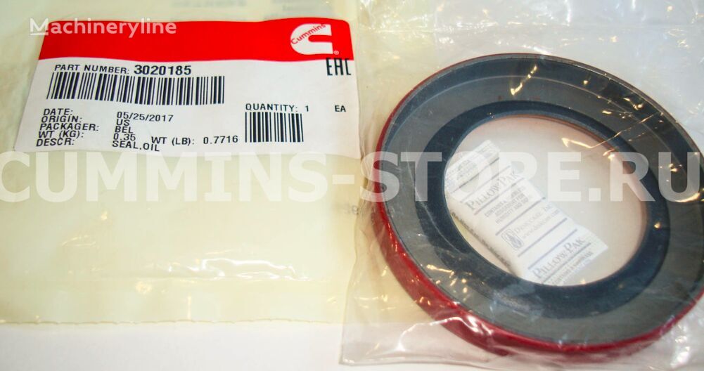 Bague d'étanchéité de vilebrequin Cummins / Oil Seal Cummins 3020185 pour excavateur - Machineryline