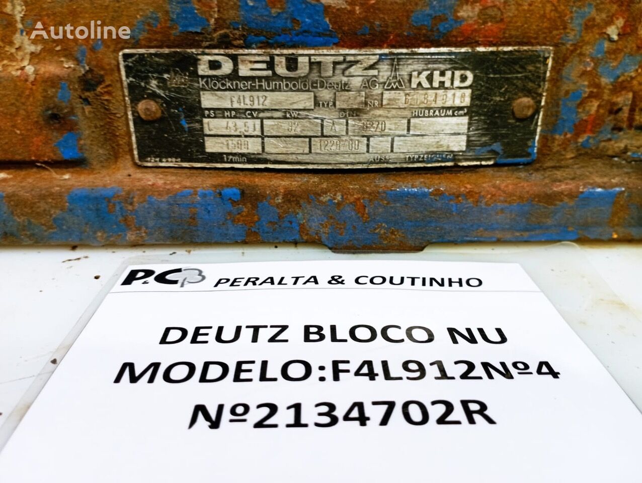 bloc-moteur Deutz : F4L912 Bloco do Motor 2134702R pour camion Deutz