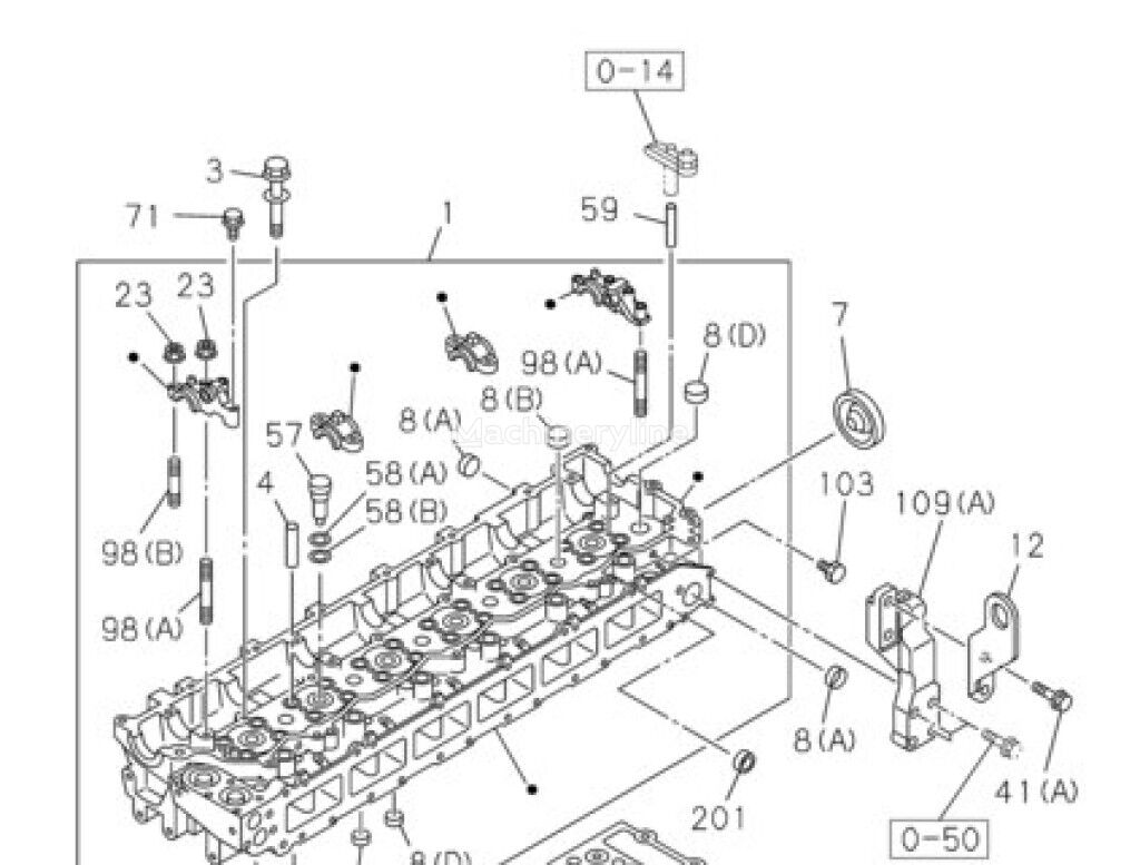 Cilindrų bloko galvutė Case 47607715R 47607715R ekskavatoriaus CX300C - Machineryline