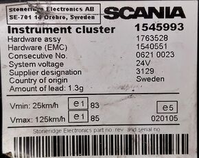 tableau de bord P 310 1540551 pour camion Scania P,G,R,T - series