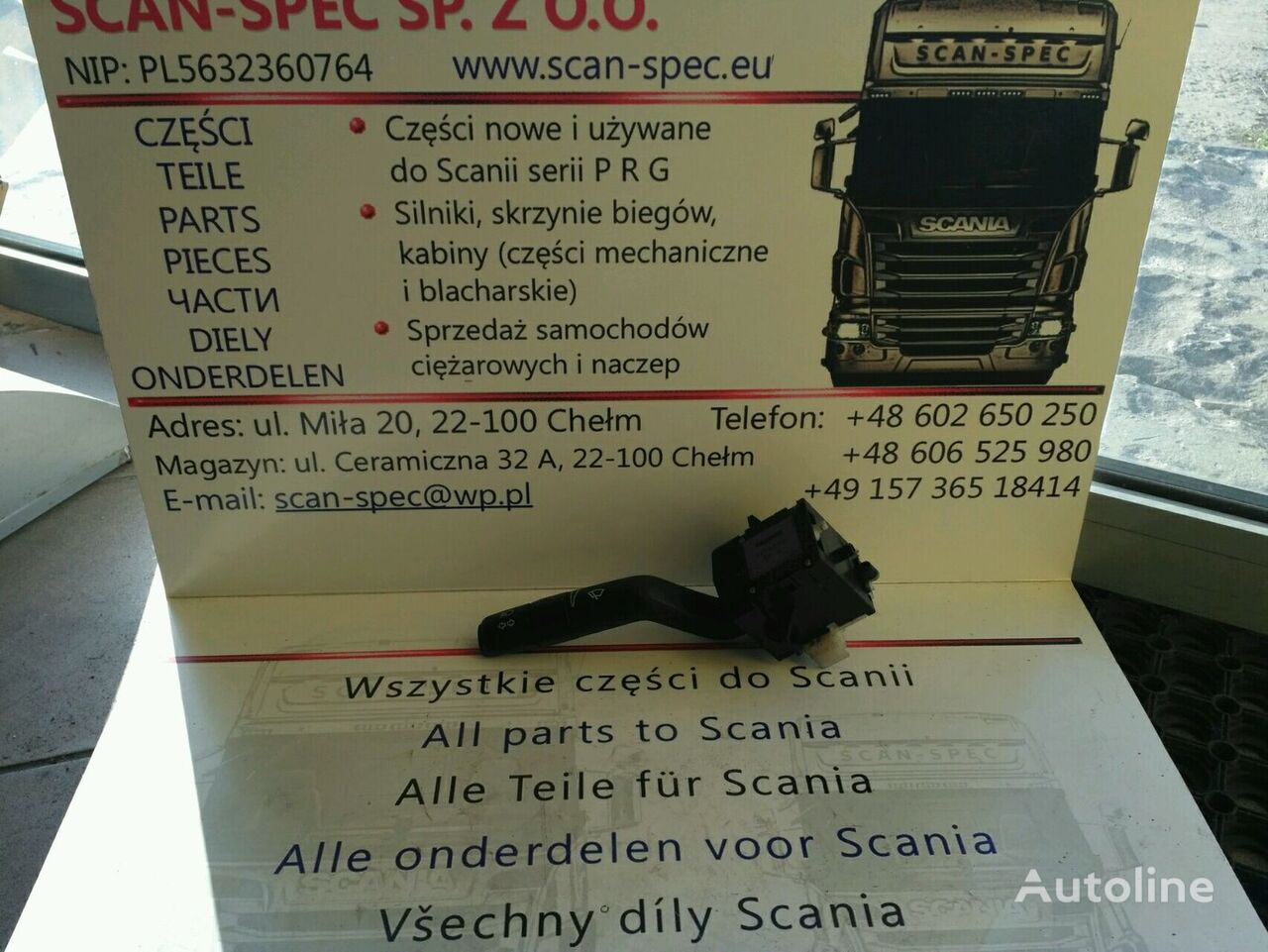 Scania Manetka Włącznik Wycieraczek, Kierunkowskazów 1542529 dashboard for Scania P R G T truck tractor - Autoline