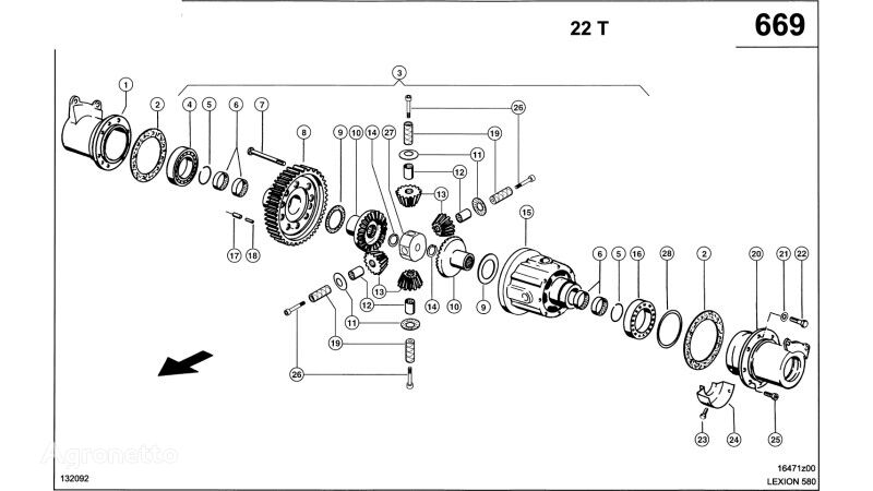 diferenciál na obilného kombajna Claas Lexion 580