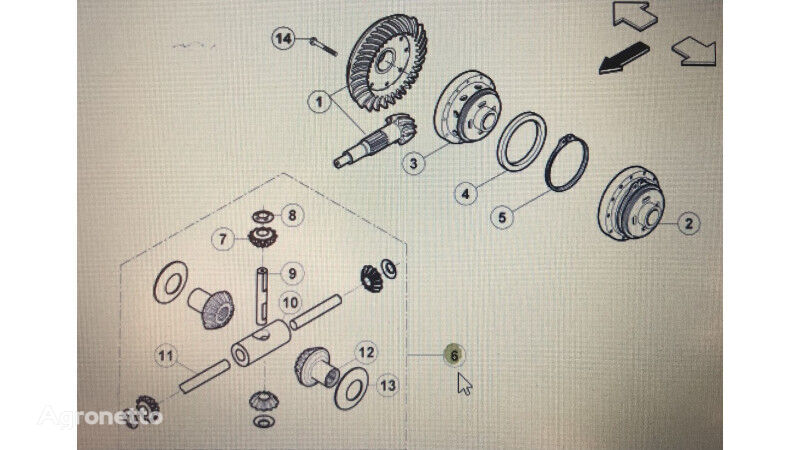 Claas 77 1113 230 0/ Celtis-mechanizm różnicowy/Celtis 456 Axos 3 Differential für Getreideernter