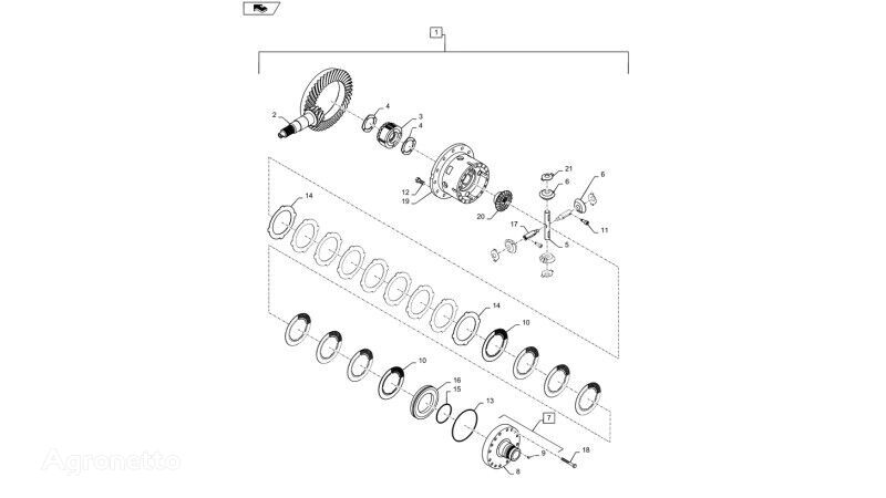 New Holland T6090 T6070 Mechanizm różnicowy 18/25t 47384782 47384782 differential for New Holland T6090 T6070 wheel tractor