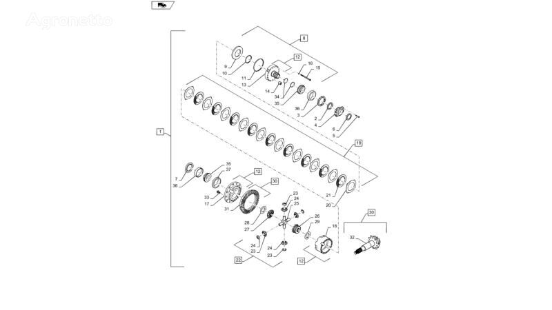 New Holland T6090 T6070 T7230 Reman-axle differential gear assy 87324510R 87324510R for New Holland T6090 T6070 T7230  wheel tractor