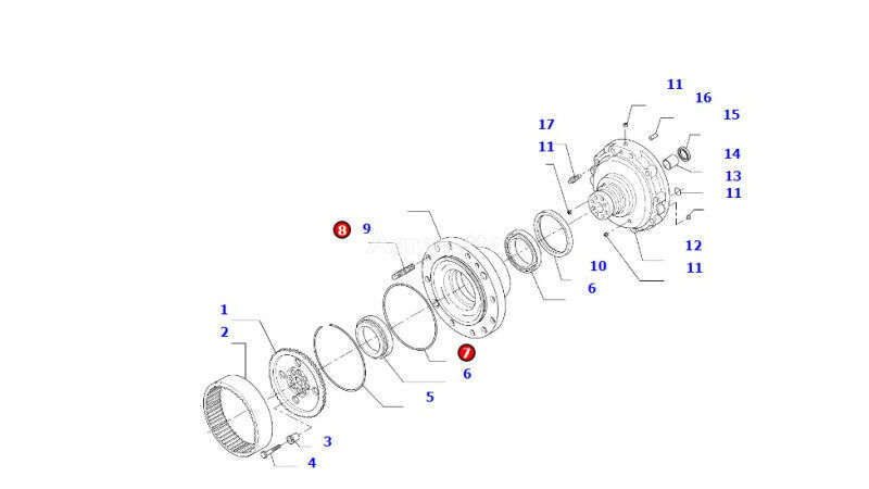 Punte motoare 727134298 pentru încărcător frontal Komatsu WA100 - Machineryline