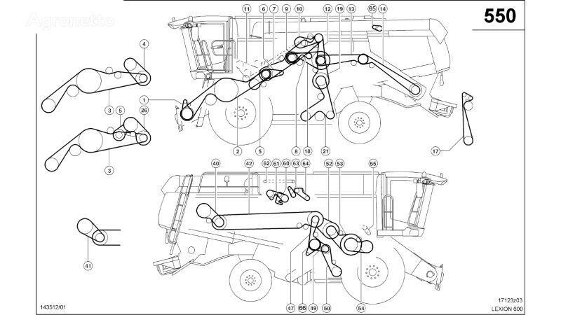 приводной ремень Claas Lexion 600 PASEK KLINOWY  0006448850 (Elementy napędu) 0006448850 для зерноуборочного комбайна Claas Lexion 600