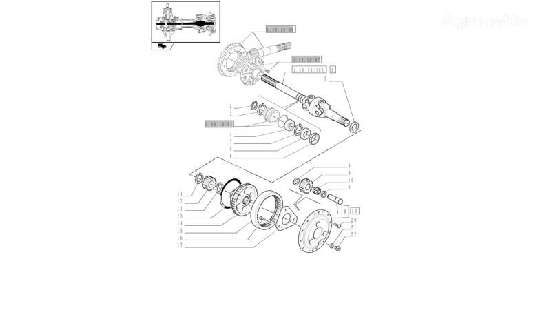 trục phát động 5198233 dành cho máy kéo bánh lốp New Holland T6090 T6070