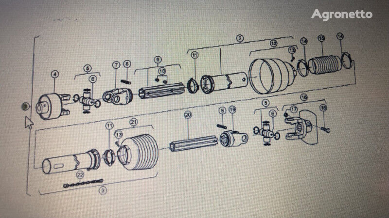 карданный вал Claas 00 0987 391 3 для кормоуборочного комбайна Claas Jaguar 850