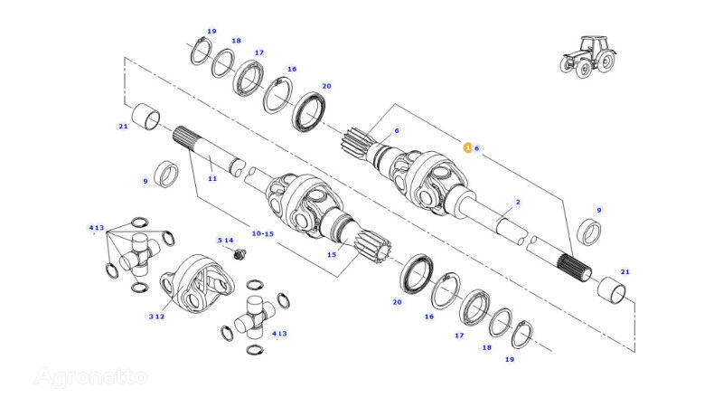 Fendt 926301020350 drive shaft for Fendt 927 930 933 936 wheel tractor