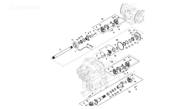 veio de transmissão John Deere 9470RX RE585254