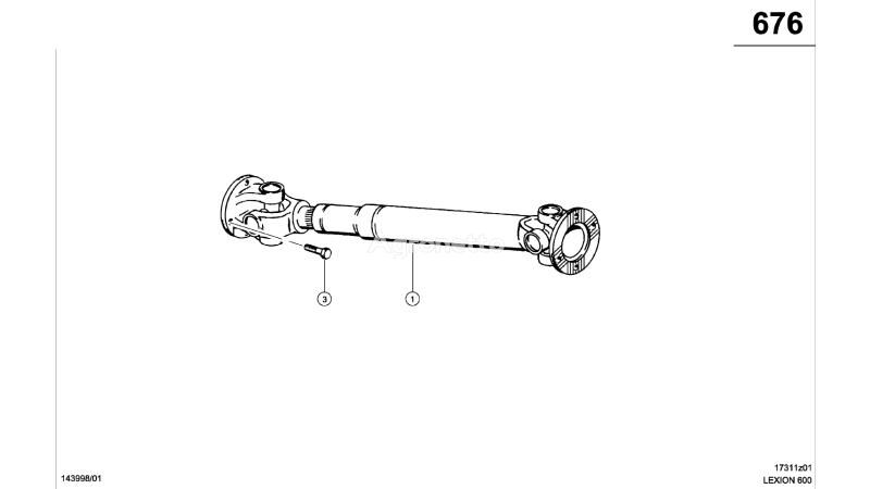 WAŁEK PRZEGUB. 0007642591 kardānvārpsta paredzēts Claas Lexion 600  graudu kombaina