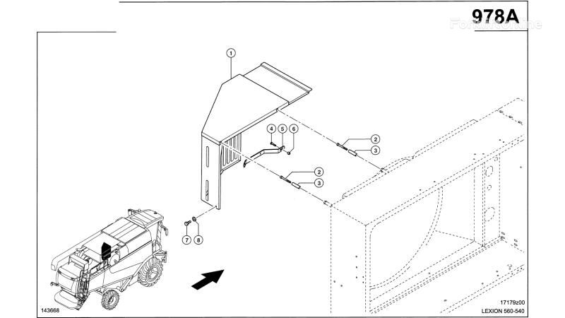 Claas Lexion 560 OSŁONA WENTYLATORA  0007980980 (Silnik c13, c9, c6.6; motor