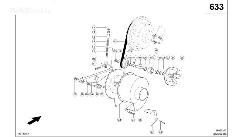 Claas Lexion 580 KOŁO PASOWE  0006448140 (Napęd kosza chłodnicy-dmucha motor