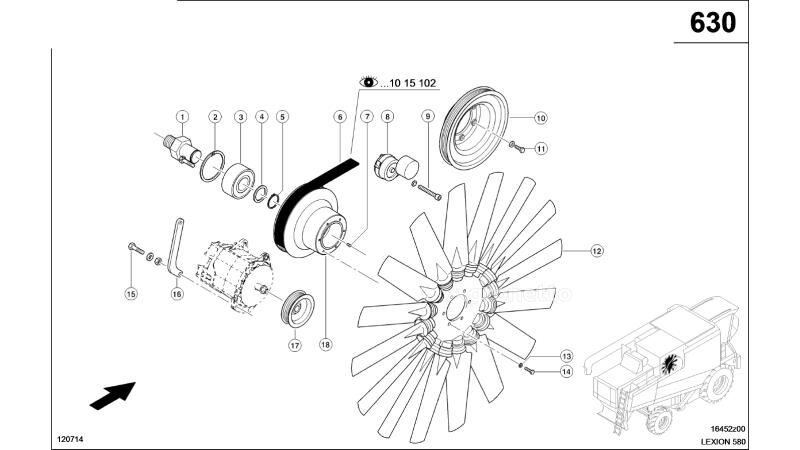 Claas για κινητήρας Claas Lexion 580 ROTOR  0007436510 (Napęd wentylatora) - Agroline