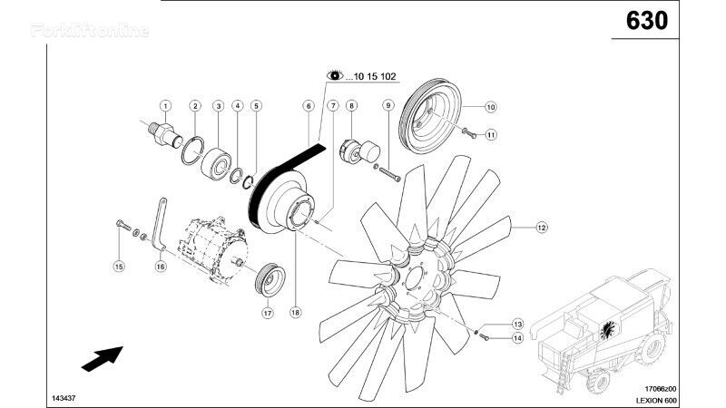 двигатель Claas Lexion 600 NAPINACZ PASA  0007984290 (Napęd wentylatora)