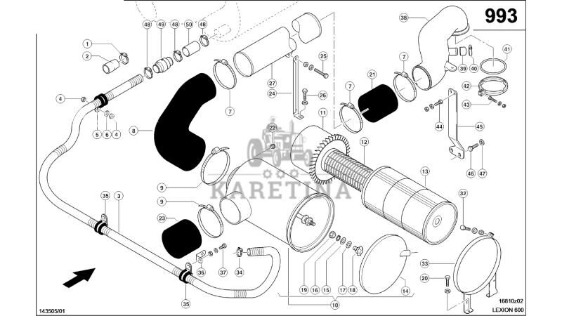 Motor Claas Lexion 600 TUNEL ZASYSANIA POWIETRZA  0007967060 (Układ filtrowa para Claas - Agroline