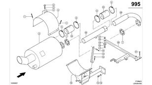 Claas Lexion 600 TŁUMIK  0007998102 (Układ wydechowy) motor