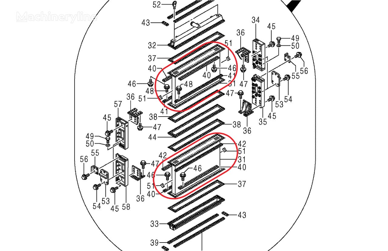 Hitachi 4488390 engine cooling radiator for Hitachi EX2500-5 EX5500-5 excavator