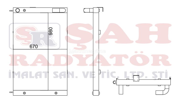 エキスカベータのためのHyundai ŞAH - RX225LC-7 - OEM 11N6-43031 - エンジン冷却ラジエータ