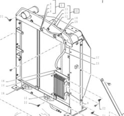 radiateur de refroidissement du moteur Kobelco YY05P00061F1 pour excavateur Kobelco ED160 E140CSR E160CBR 140SR-3