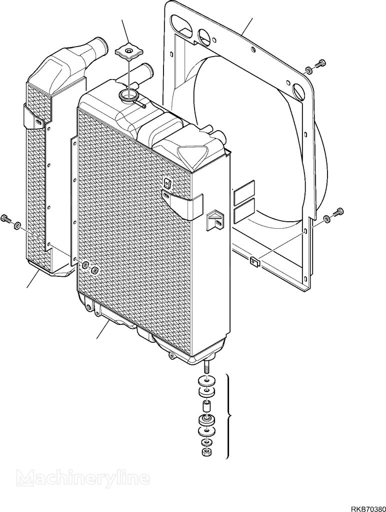 motorkoeling radiator voor Komatsu 42N-03-11870, 42N-03-11780, 42N0311870, 42N0311780 graaflaadmachine