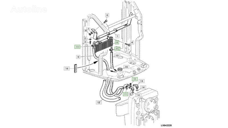 масляный радиатор двигателя Massey Ferguson John Deere 6820 6920 6920S AL153566 для трактора колесного John Deere 6820 6920 6920S