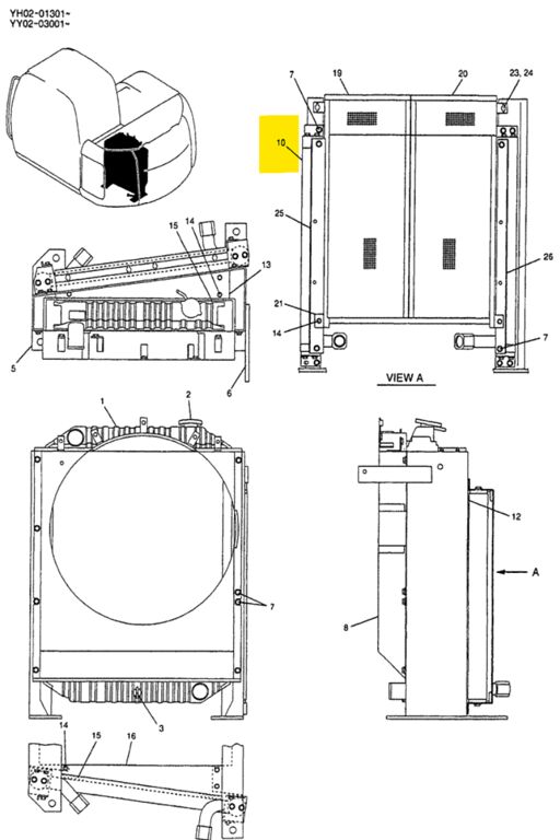 New Holland YY05P00004S010 YY05P00004S010 motoroljekjøler for New Holland SK135SR SK115 gravemaskin