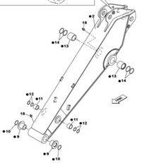 Case KTV16271 excavator boom for Case CX470C excavator