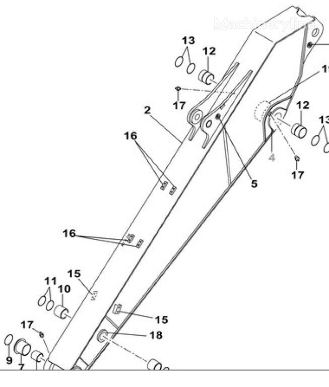 Case KRV23621 KRV23621 excavator boom for Case CX210B CX220B CX220C CX230B excavator