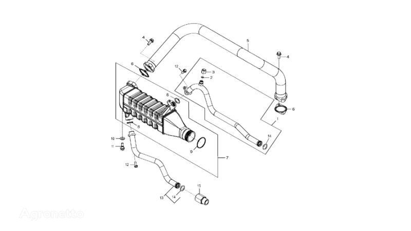 рециркулятор выхлопных газов RE521493 для трактора гусеничного John Deere 9470RX