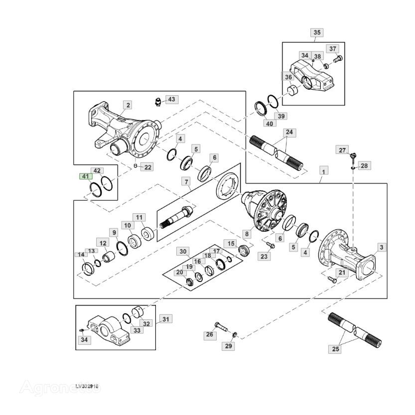 washer SU25905 fasteners for John Deere wheel tractor