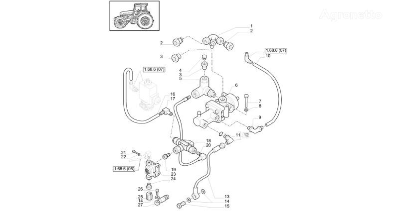 pritrdilni vijak Złączka hydrauliczna  82038475 za traktor na kolesih New Holland T6010 T6090 T6070