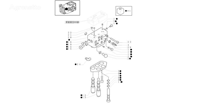 Zawór sterujący 5195791 fasteners for New Holland T6010 wheel tractor