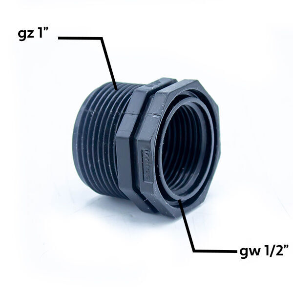 REDUKCJA KRÓTKA GZ-GW 1\" x 1/2\" paredzēts aprīkojuma