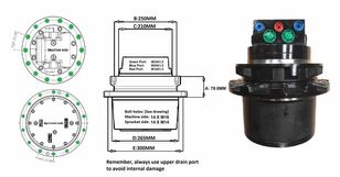 moteur de translation Transmisie Finală pour matériel de TP Komatsu PC88MR-6 – Specificații și Dimensiuni