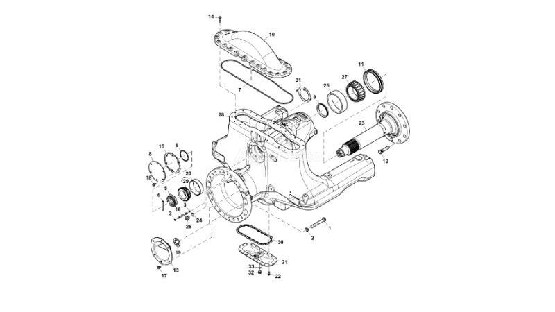 RE590572 Vorderachse für John Deere 9470RX Raupentraktor