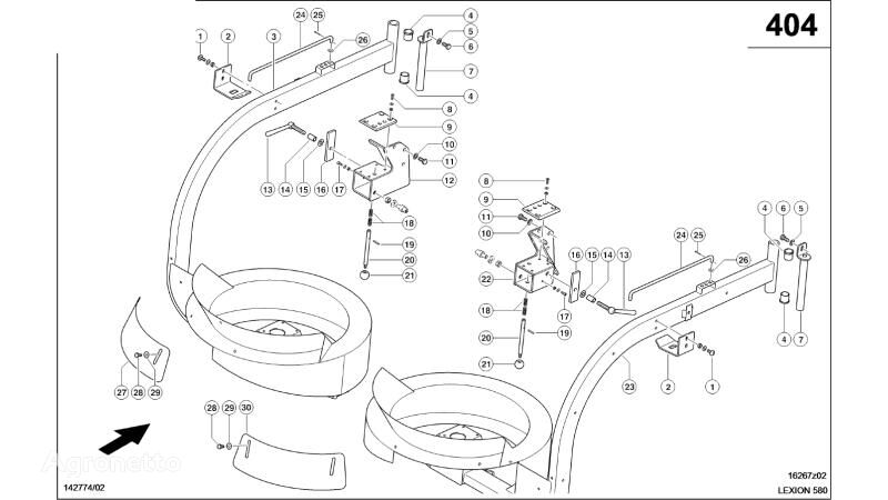 0007950221 front fascia for Claas Lexion 580 grain harvester