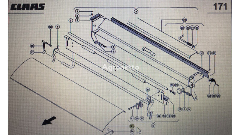 Claas 00 0630 428 1/Claas Lexion osłona/Claas Lexion 580 560-540 460-4 front fascia for Claas Lexion  grain harvester