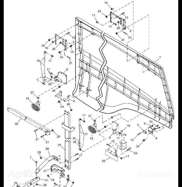 panel depan John Deere AH150947 untuk mesin pemanen gandum John Deere