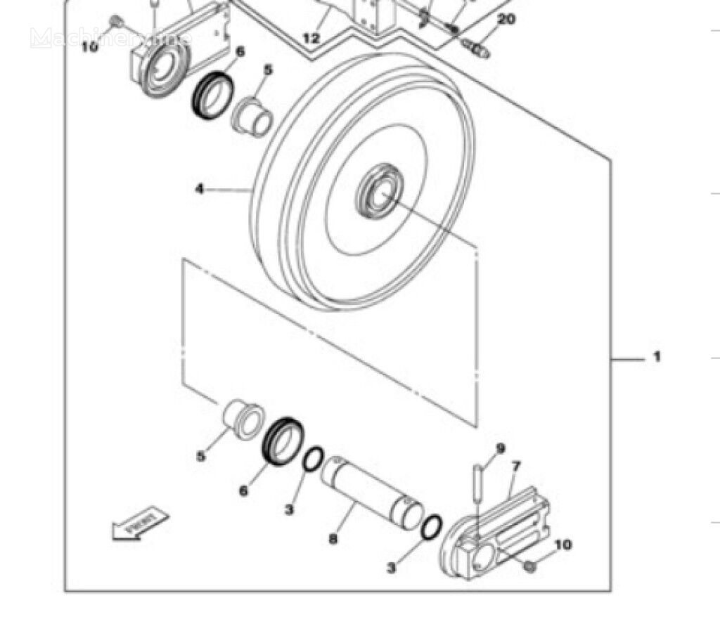 Case KUA10110 KUA10110 ledehjul for CX800 CX800B anleggsmaskiner