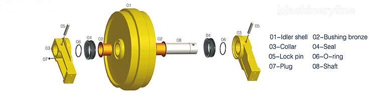 natyazhnoe front idler for Caterpillar D6M(S), D6M(D), D6H(S), D6H(D), D7F/D7G(S), D7F/D7G(D), D7C/D7D/ excavator