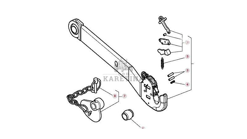 Relevage avant Massey Ferguson 5410 Belka Zaczepowa Prawa Lewa 4313494M91 4313495M91 pour tracteur à roues Massey Ferguson 5410 - Agroline